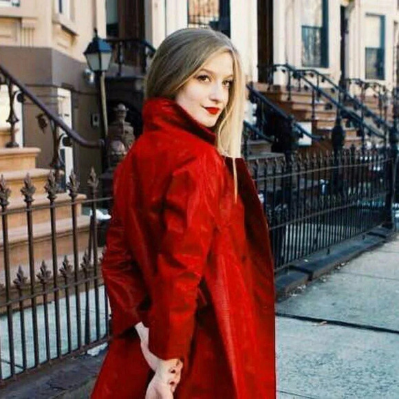 LE TRENCH Red Trench Coat NWT - Picture 3 of 11